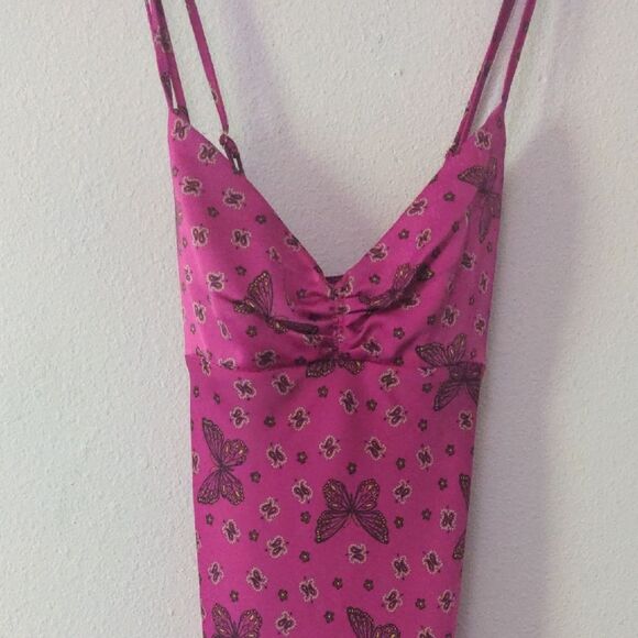 Urban Outfitters Pink Butterfly Print Maxi Dress - Picture 3 of 6